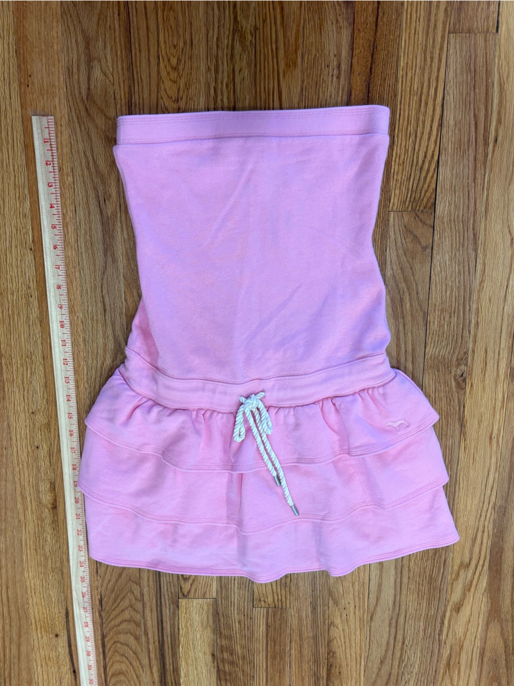 PINK Victoria's Secret Strapless Light Pink Ruffle Sundress